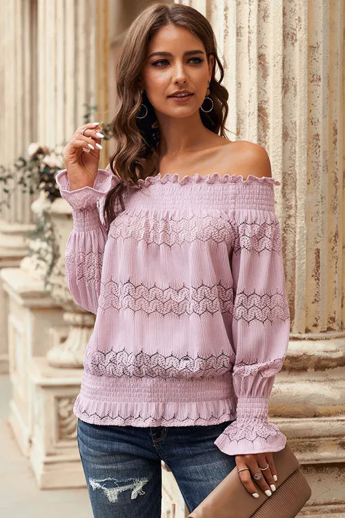 Cherished Memories Off Shoulder Lace Top