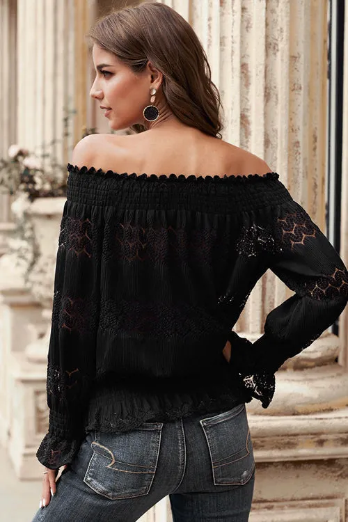 Cherished Memories Off Shoulder Lace Top