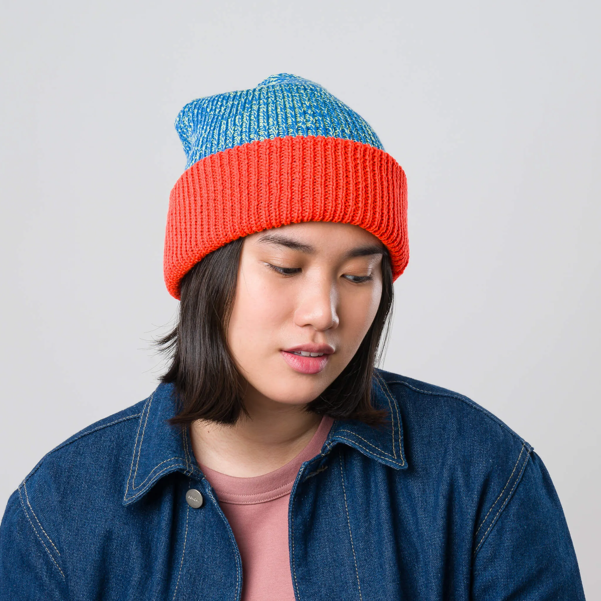 Colorblock Plush Knit Beanie