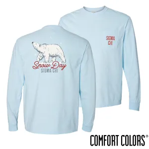 Comfort Colors Snow Day Long Sleeve Pocket Tee