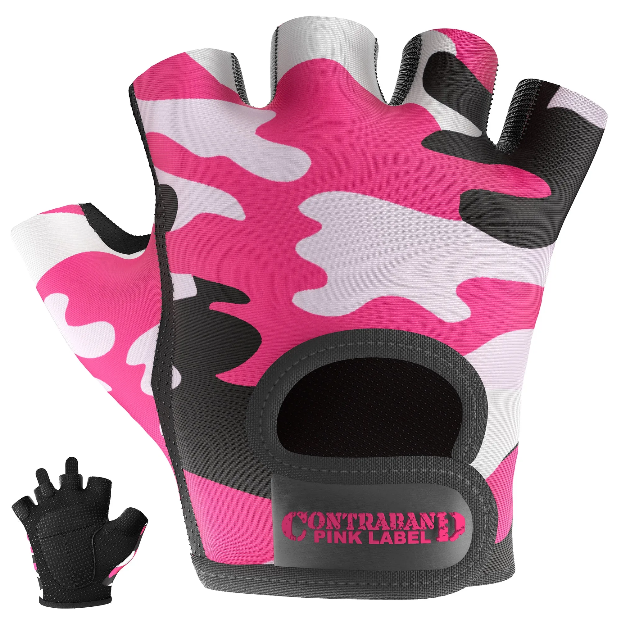 Contraband Pink Label 5217 Womens Design Series Camo Print Lifting Gloves (Pair)