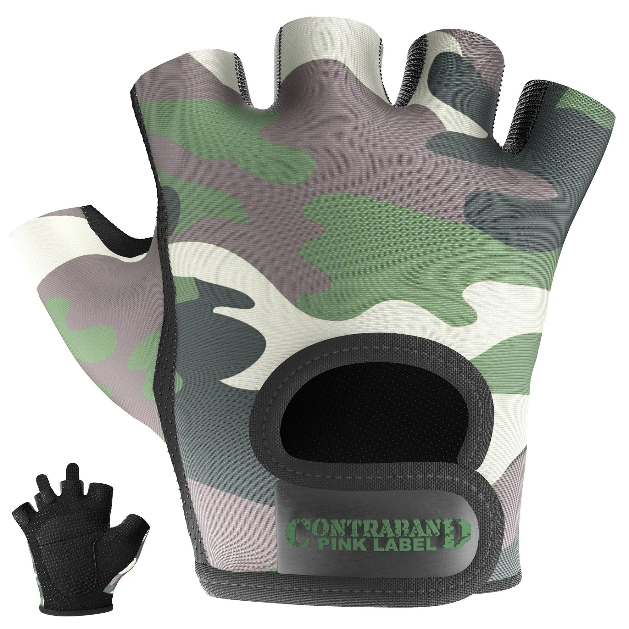 Contraband Pink Label 5217 Womens Design Series Camo Print Lifting Gloves (Pair)