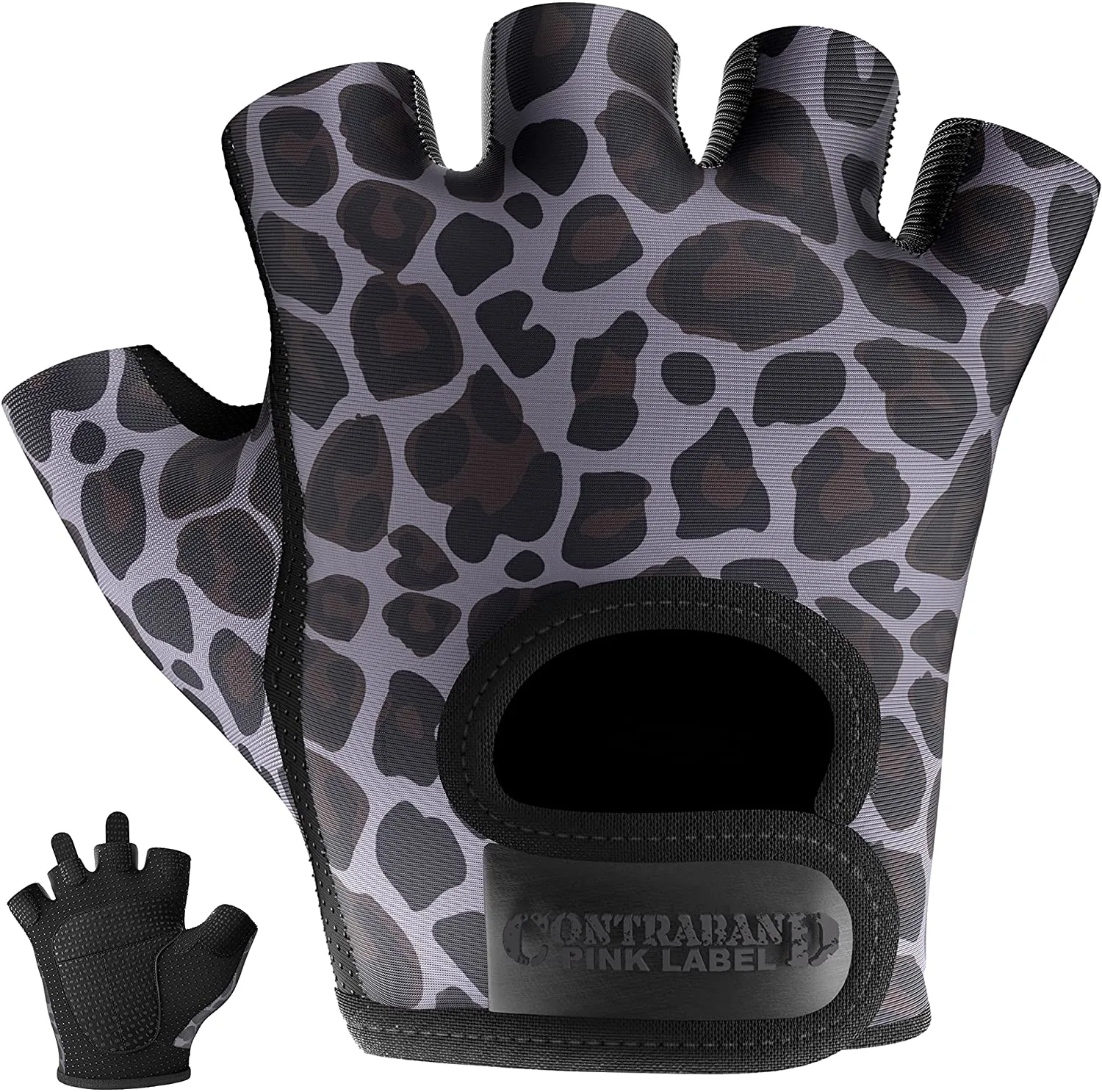 Contraband Pink Label 5297 Womens Design Series Leopard Print Lifting Gloves (Pair)