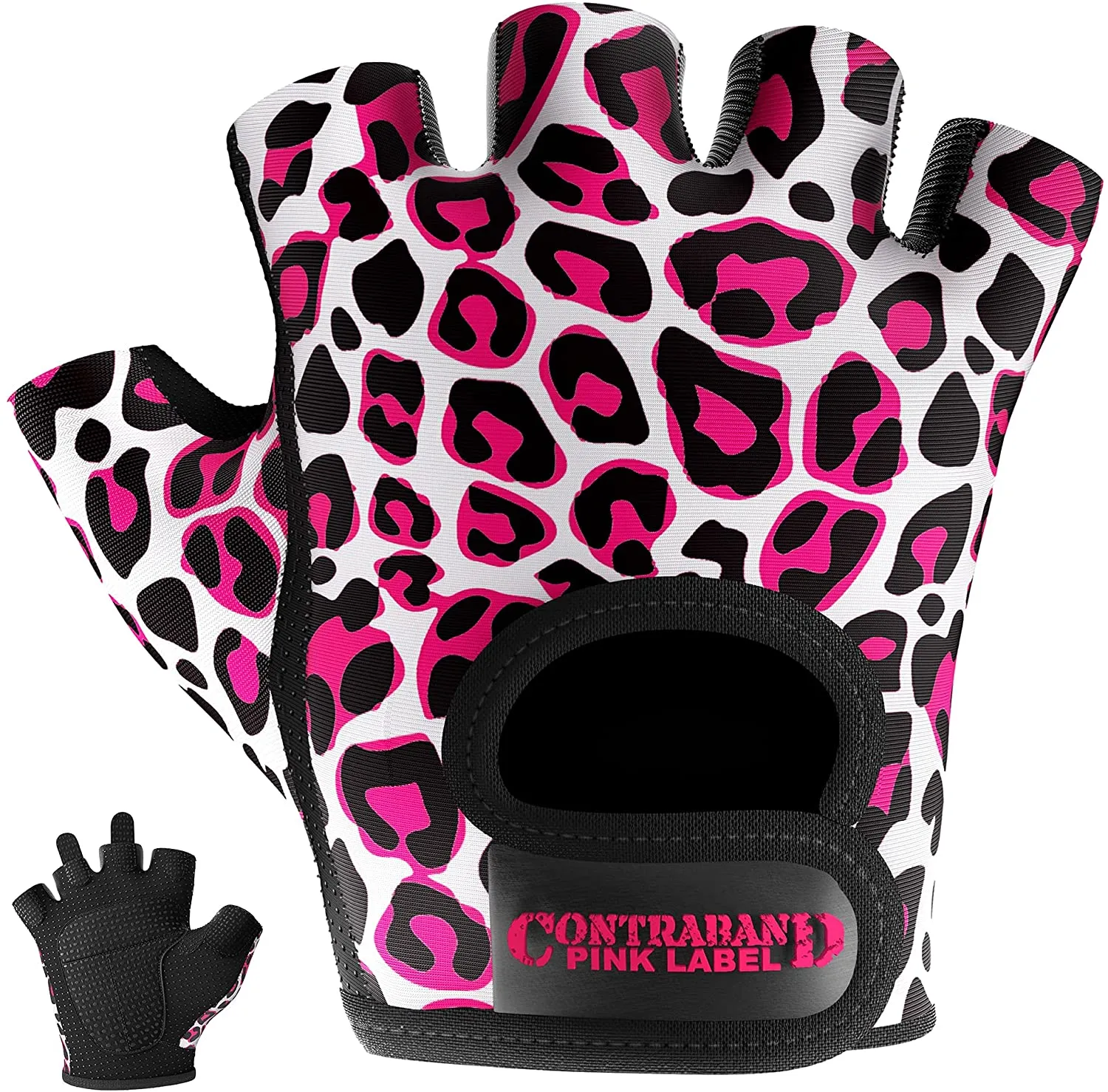 Contraband Pink Label 5297 Womens Design Series Leopard Print Lifting Gloves (Pair)