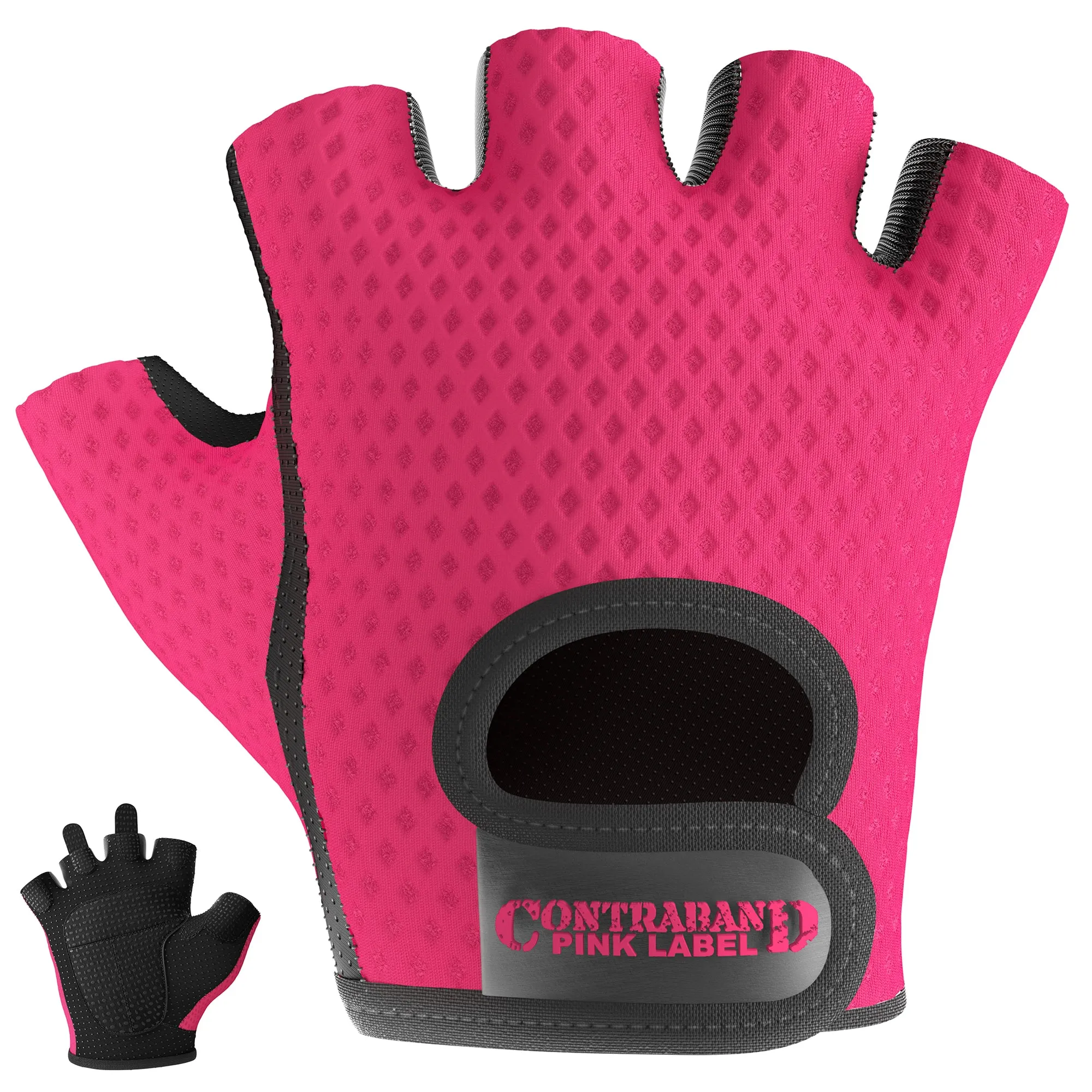 Contraband Pink Label 5307 Womens Design Series Diamond Mesh Lifting Gloves (Pair)