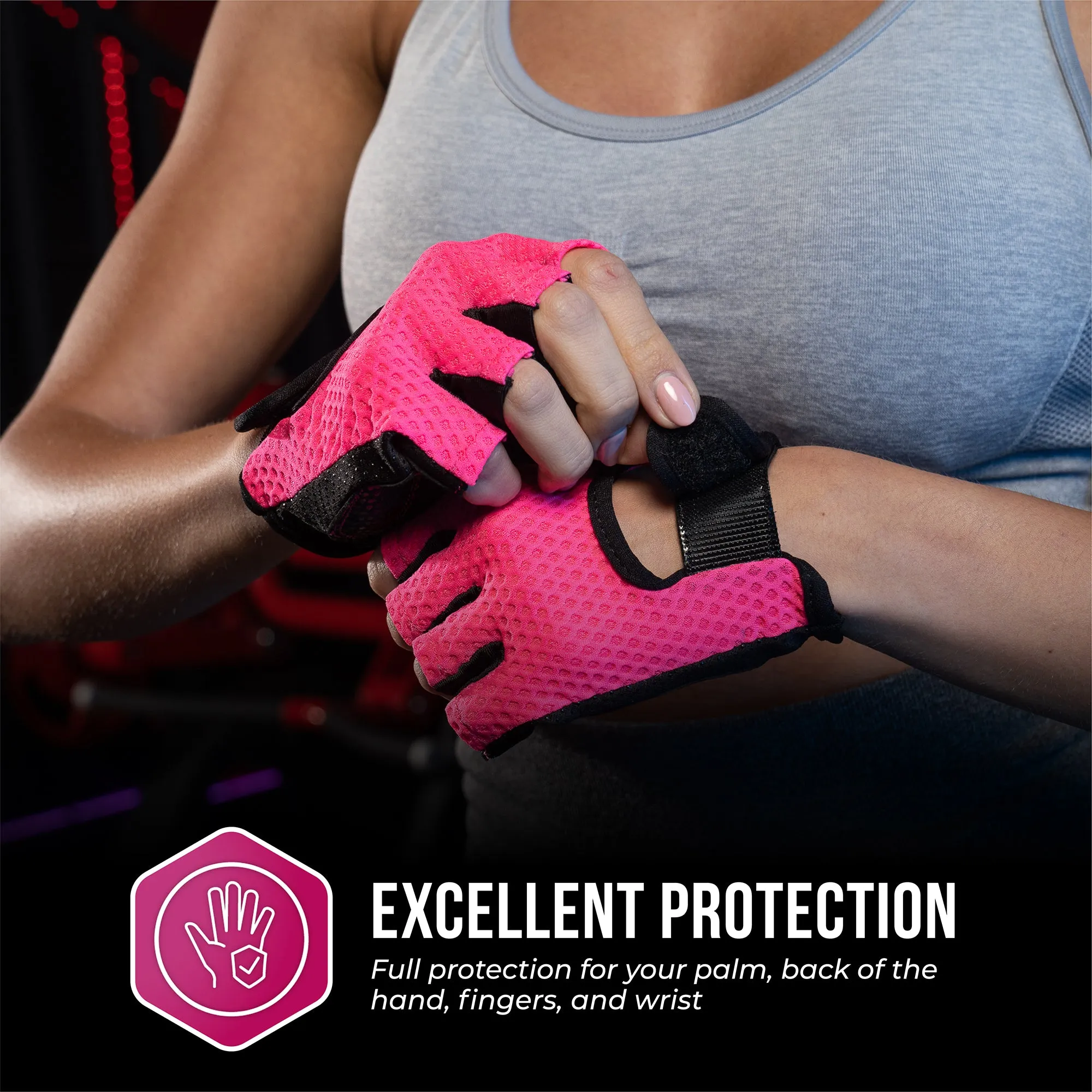 Contraband Pink Label 5307 Womens Design Series Diamond Mesh Lifting Gloves (Pair)