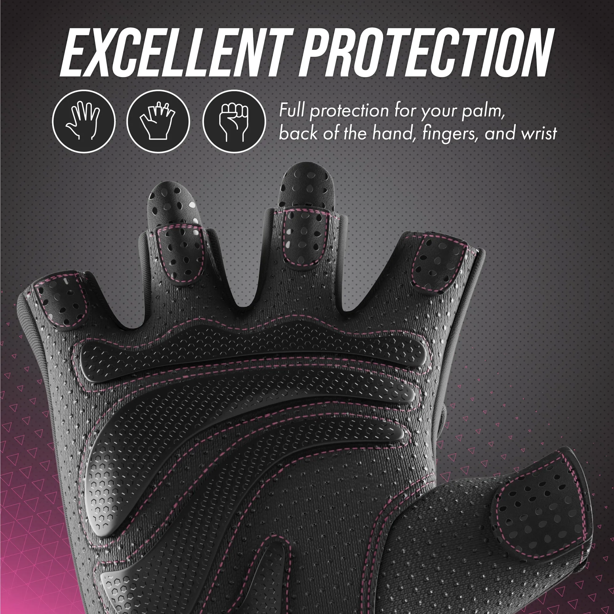 Contraband Pink Label 5437 Womens Extreme Grip Weight Lifting Gloves w/Heavy Rubber Padded Palm