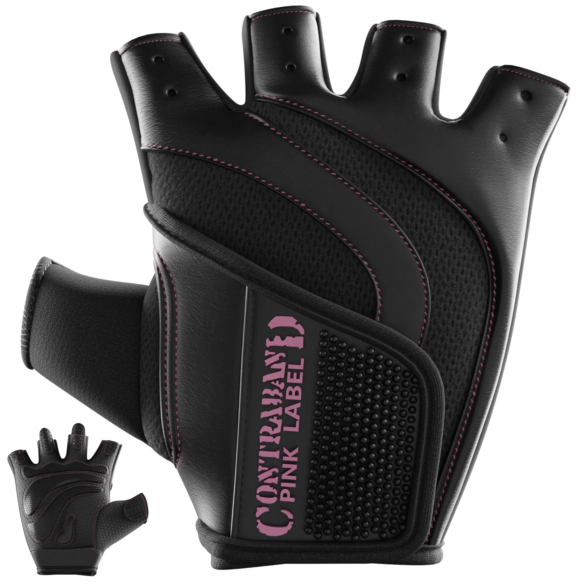 Contraband Pink Label 5437 Womens Extreme Grip Weight Lifting Gloves w/Heavy Rubber Padded Palm