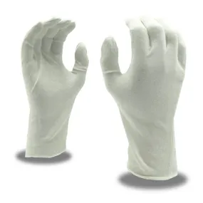 Cordova 1102 Unhemmed Lightweight Lisle Inspector Gloves, White, Ladies, 1 Dozen