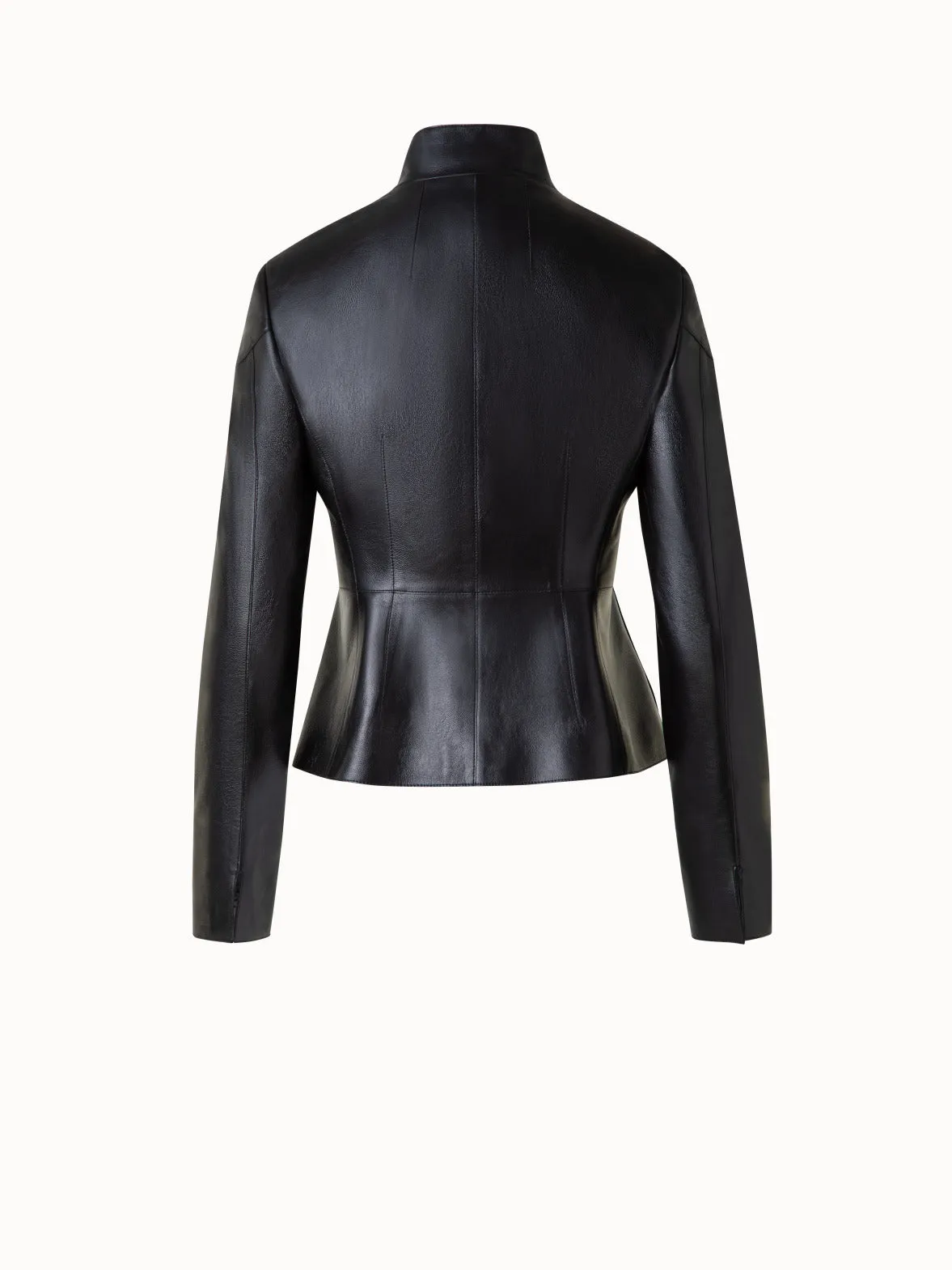 Cropped Jacket in Lacquered Leather