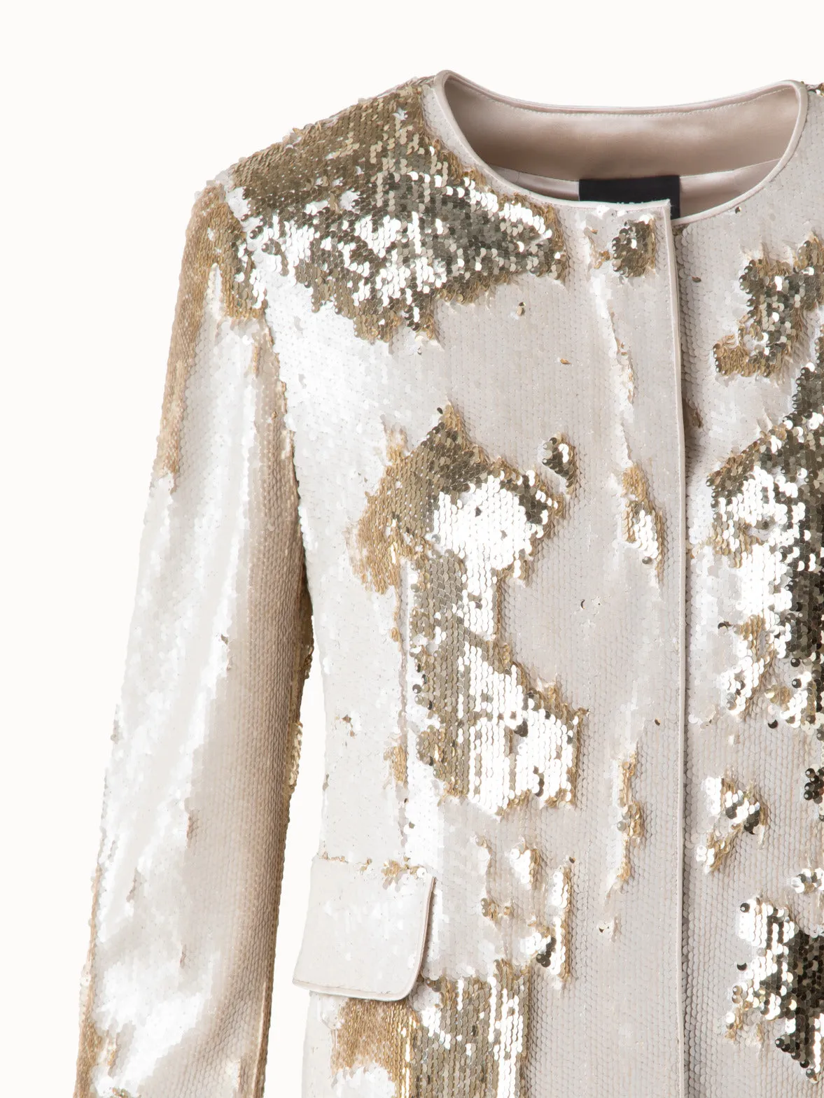 Cropped Jacket with Dual Sequins