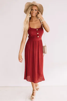 Dawn Till Dusk Midi In Crimson