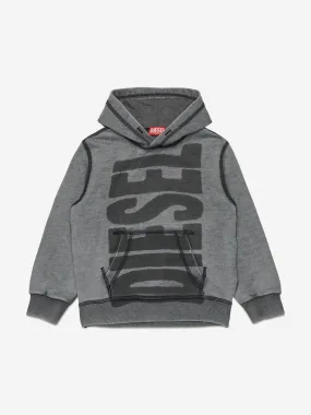 Diesel Boys Logo Hoodie in Grey