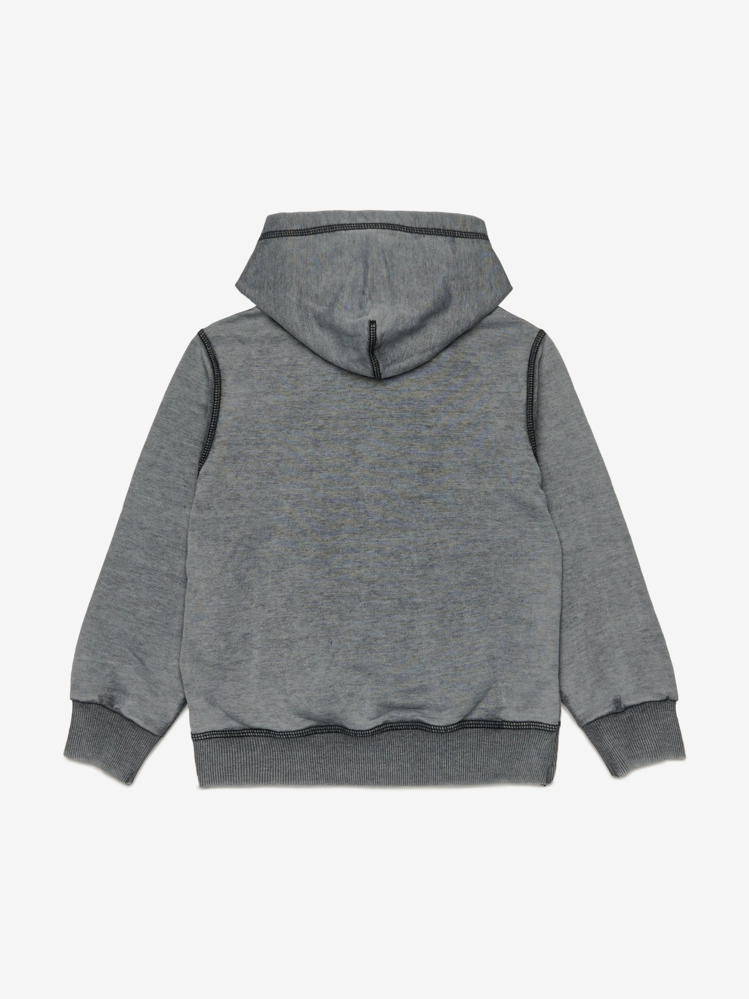 Diesel Boys Logo Hoodie in Grey