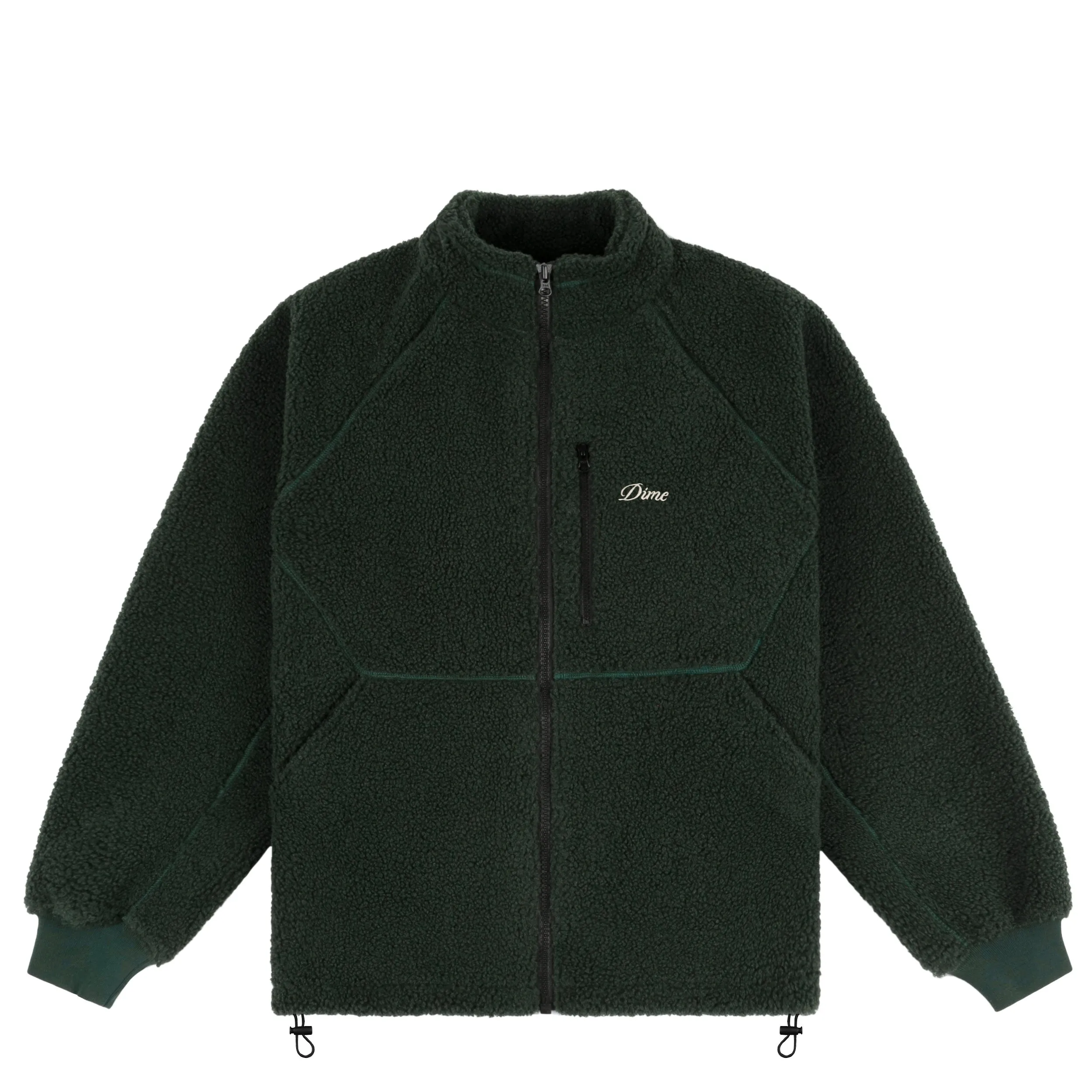 Dime Polar Fleece Sherpa Zip Jacket - Forest