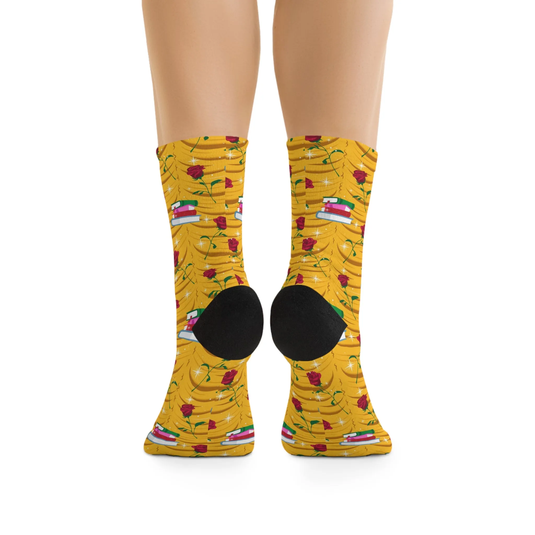 Disney Beauty And The Beast Roses And Books Socks