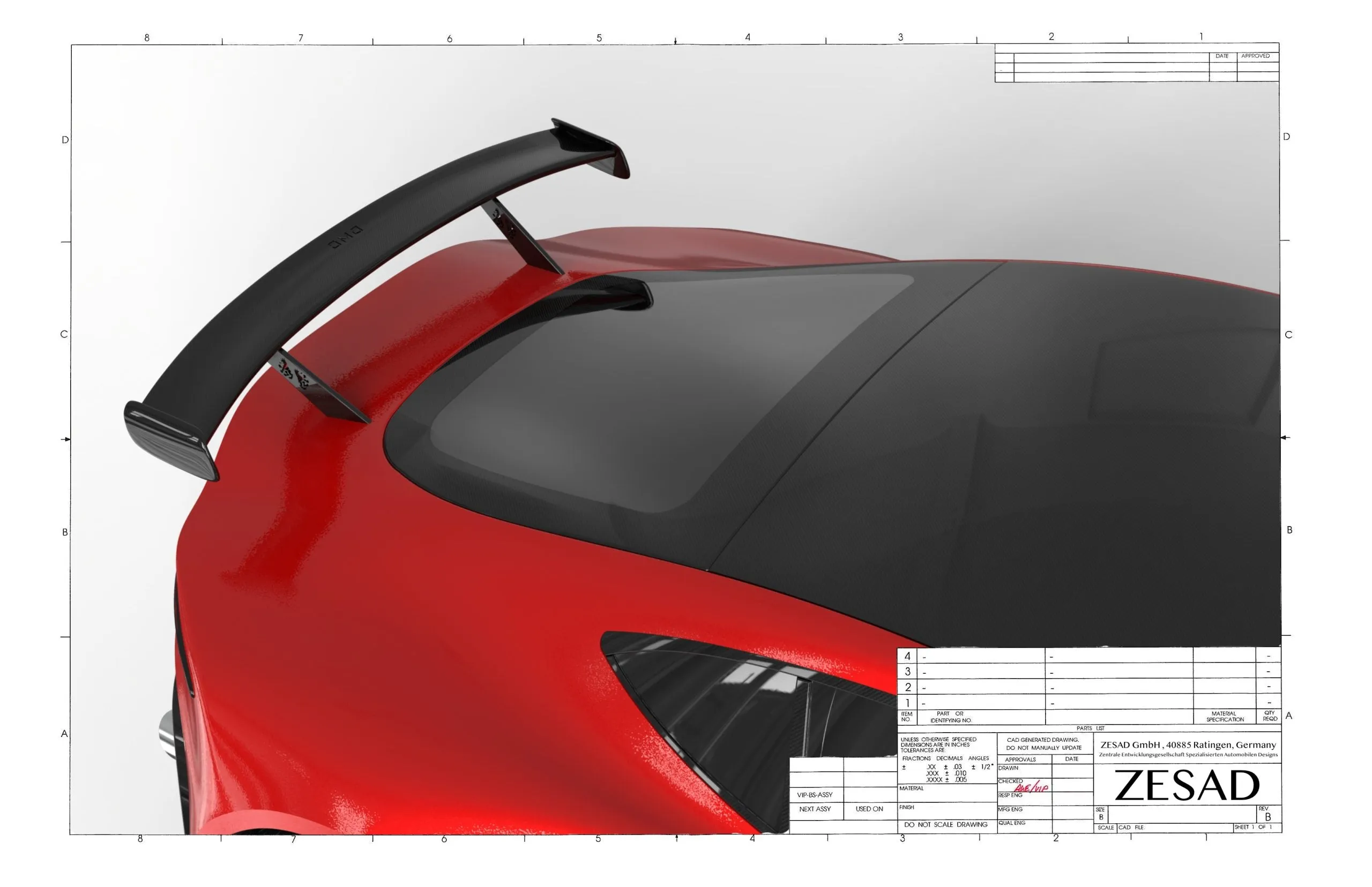 DMC Aston Martin Vantage V12 Carbon Fiber Rear Wing Spoiler fits the OEM Coupe in F1 Edition Style