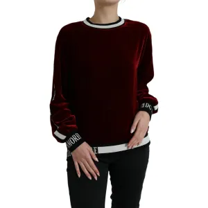 Dolce & Gabbana Elegant Burgundy Silk-Blend Sweater