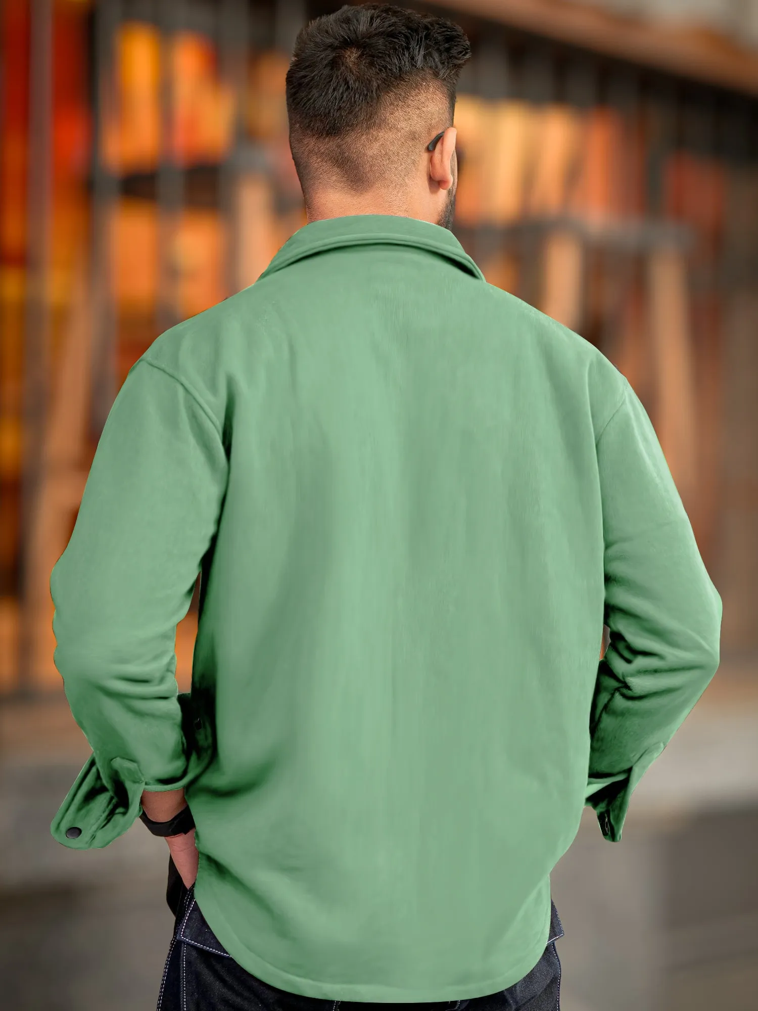 Double Pocket Berly Green Shacket