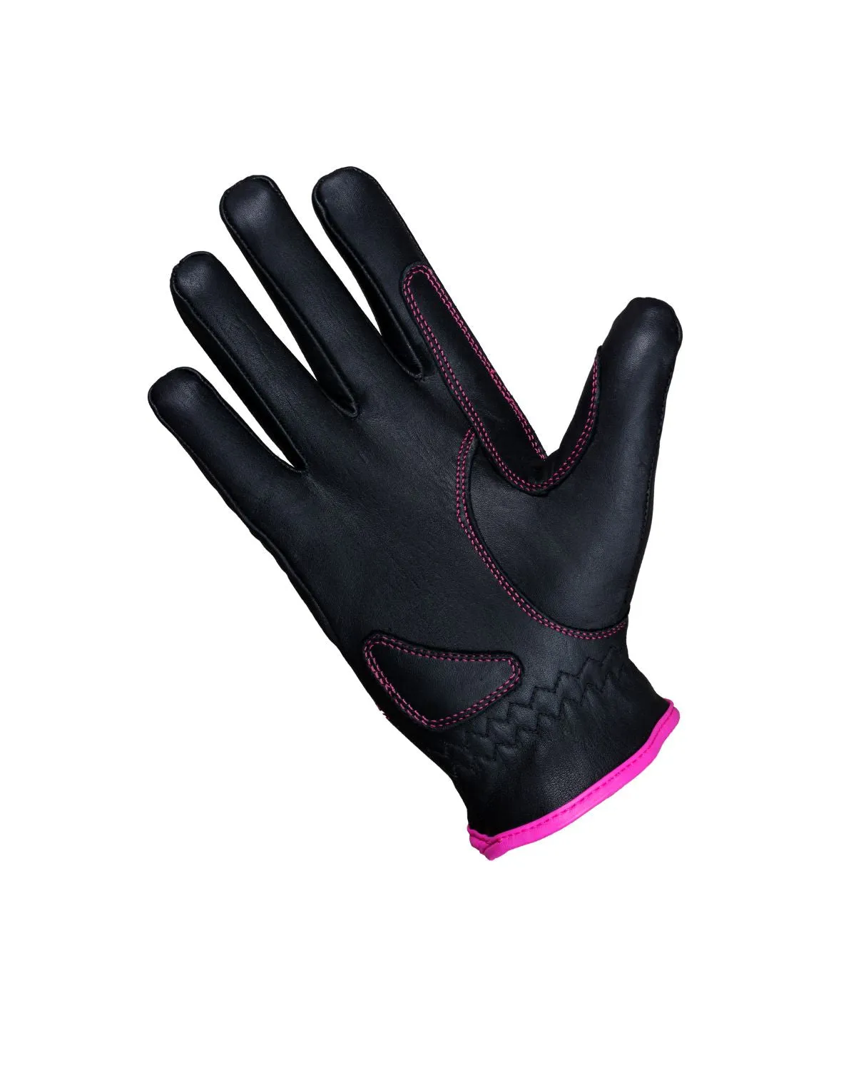 Dream Apparel Pink & Silver Butterfly in a White Graphic Embroidered Leather Gloves