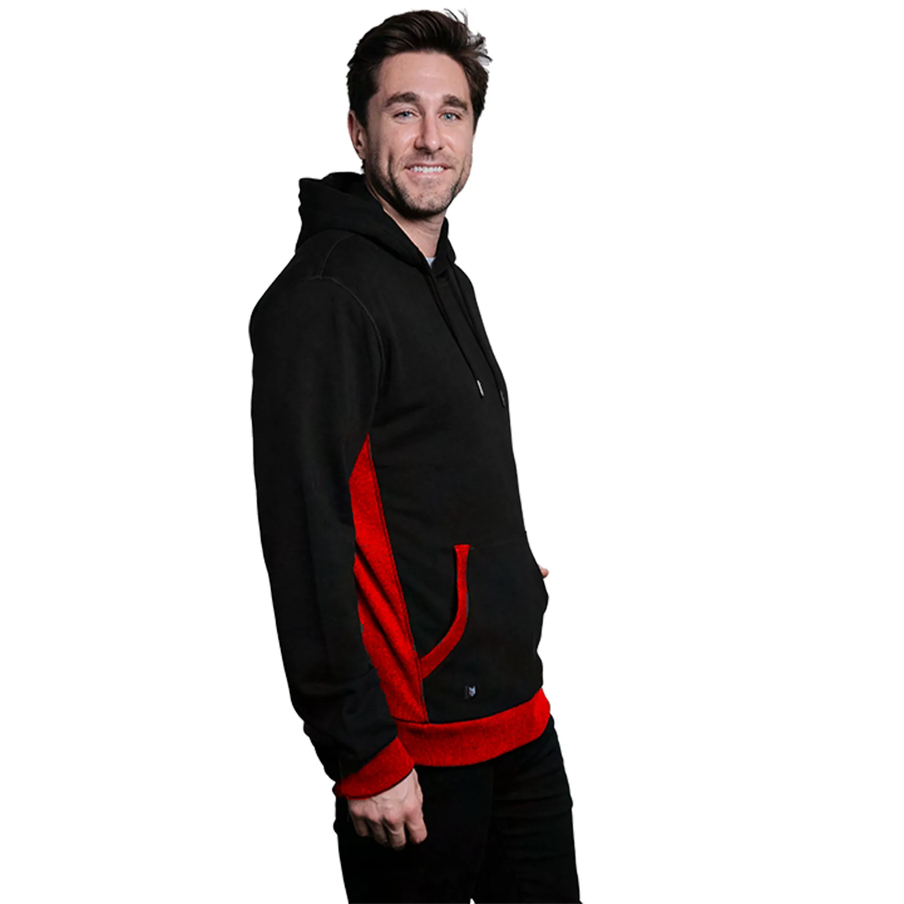 Elliot Black/Red Men's Pullover Hoodie