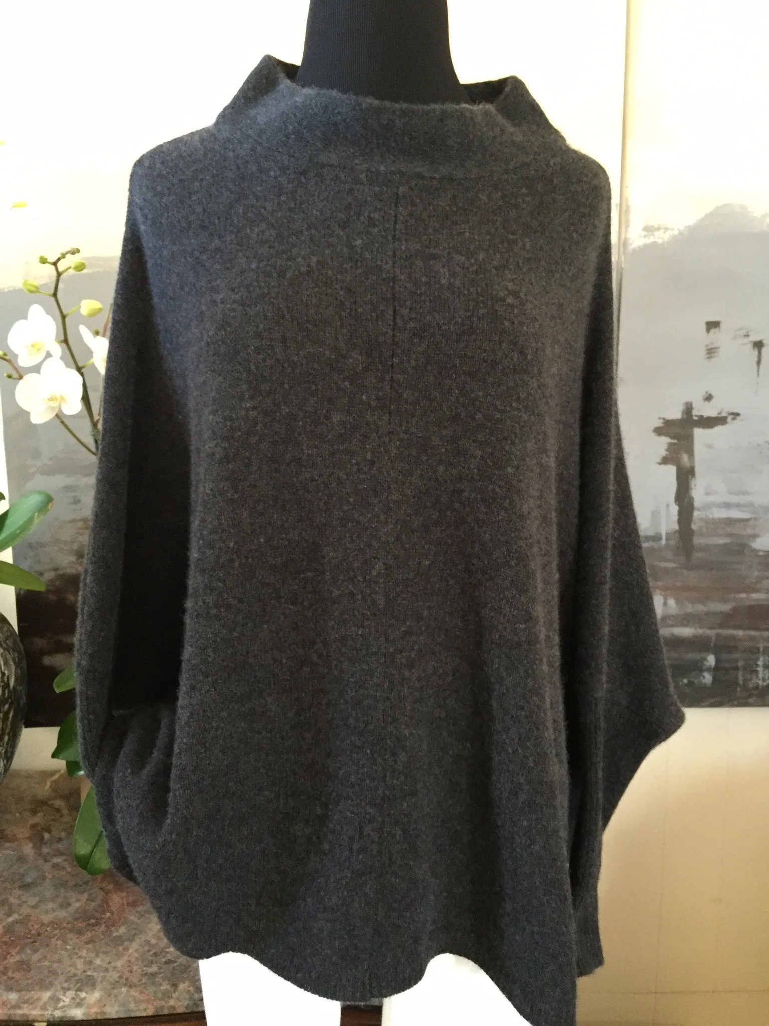 English Weather Wide Body Derby Gray Cashmere Sweater