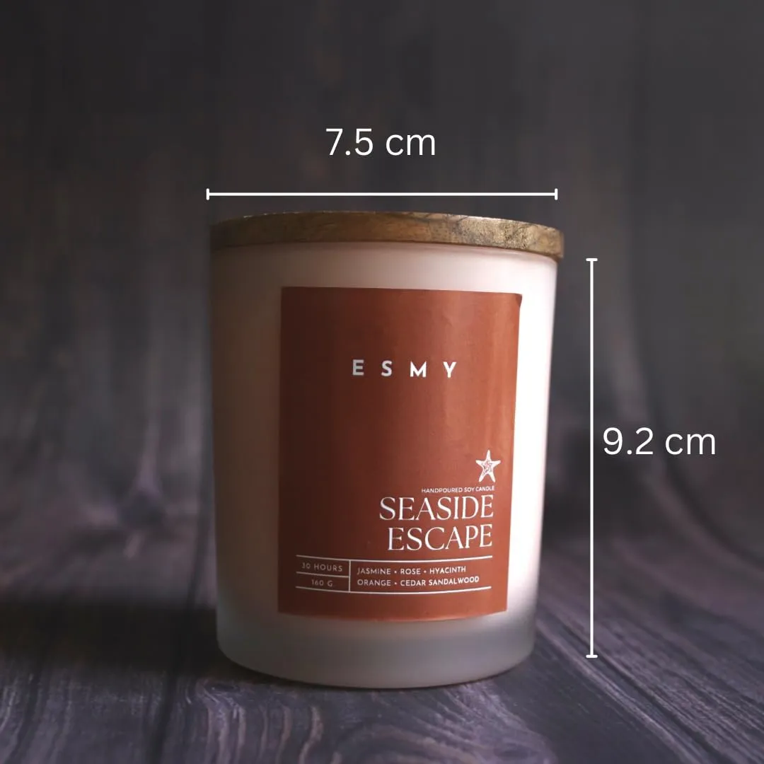 ESMY Soy Wax Scented Candle | Seaside Escape | 30 Hours Burn Time | Non-Toxic, Long-Lasting, Premium Scented Candle for Home Decor, Gifting & Aromatherapy