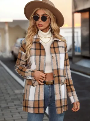 European American Cross-border Fashionable Elegant Plaid Printed Stylish Coat