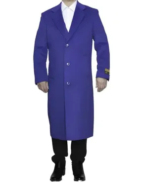 Full Length Royal Blue Wool Dress Ankle length Top Coat/Overcoat