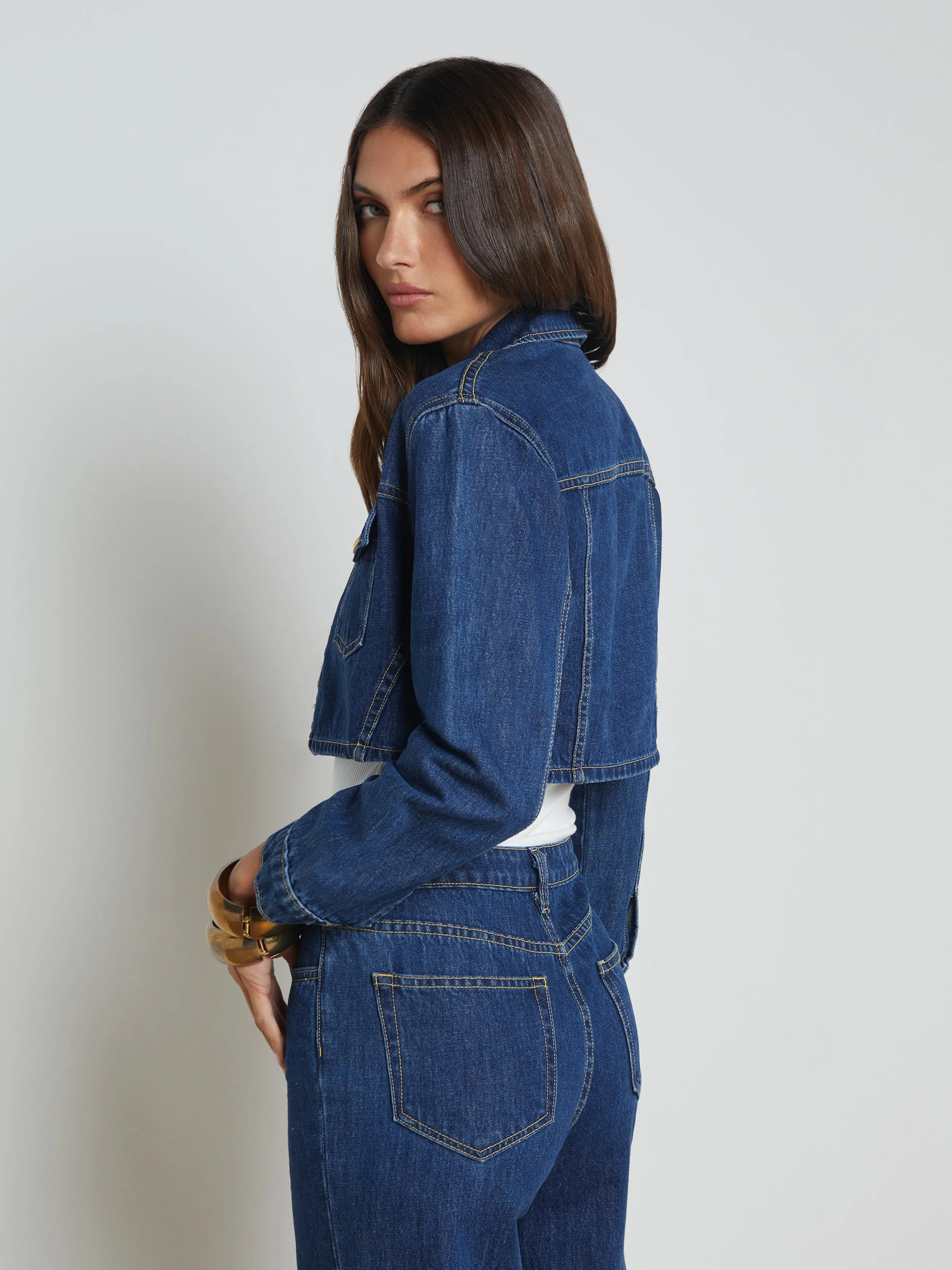 Genevie Cropped Denim Jacket