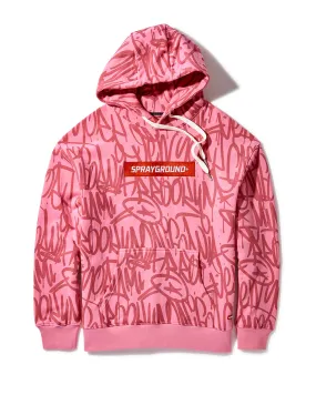 Graffiti Hoodie Pullover Pink  910sg9574