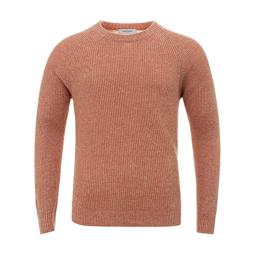 Gran Sasso Orange Linen-Cotton Blend Sweater