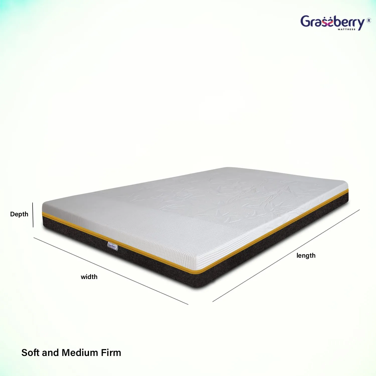 Grassberry Dual Comfort Natural Latex Mattress - Pure 100% Natural Latex with Bamboo Fabric(75x60x6)