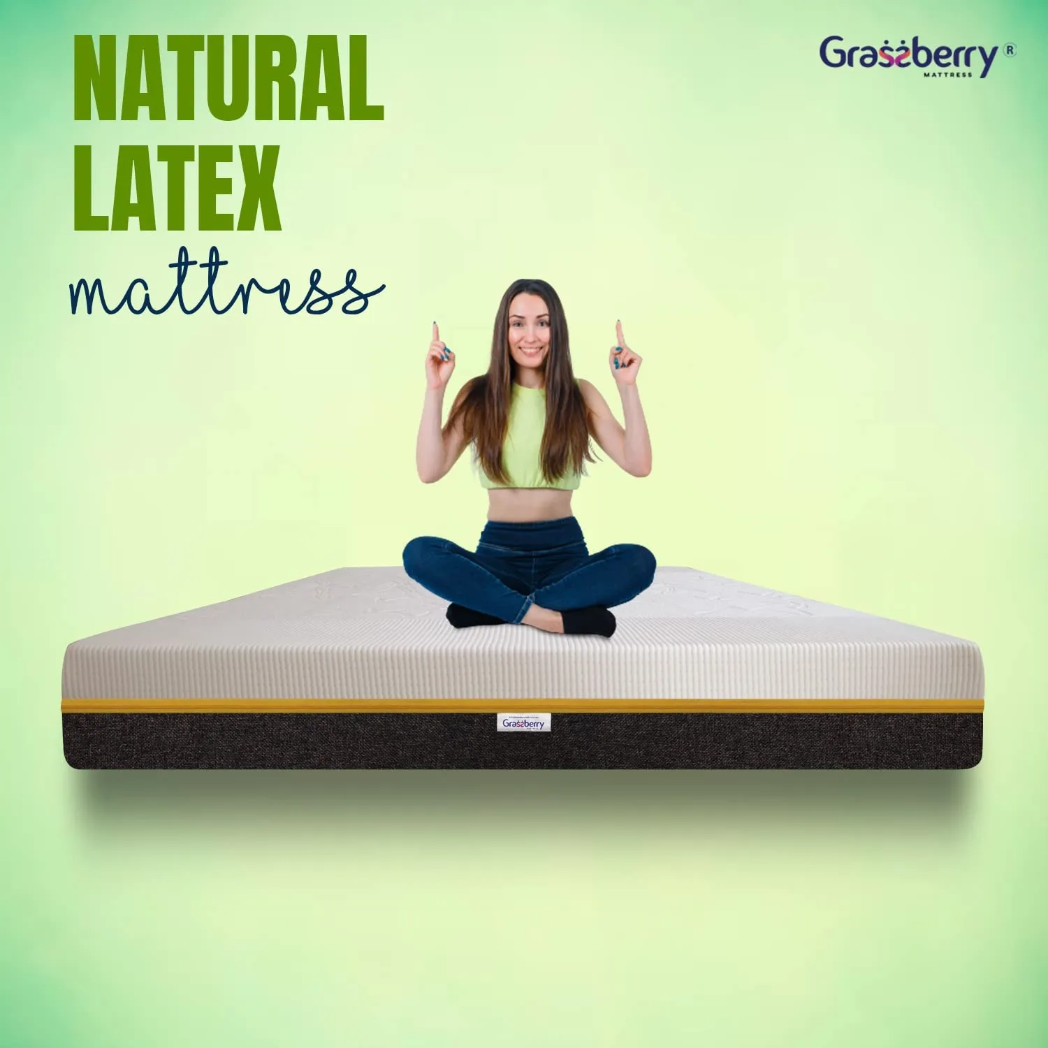 Grassberry Dual Comfort Natural Latex Mattress - Pure 100% Natural Latex with Bamboo Fabric(78x60x6)