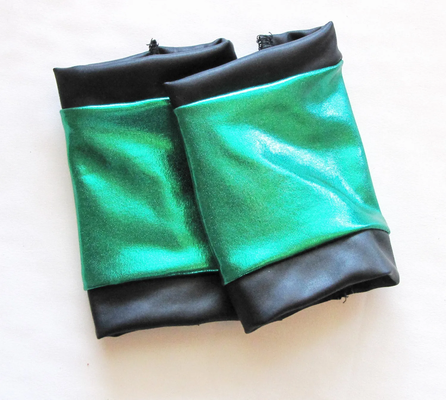 Green Rockstar GLOVES Vegan Leather Fingerless Gloves Unisex Kids sizes