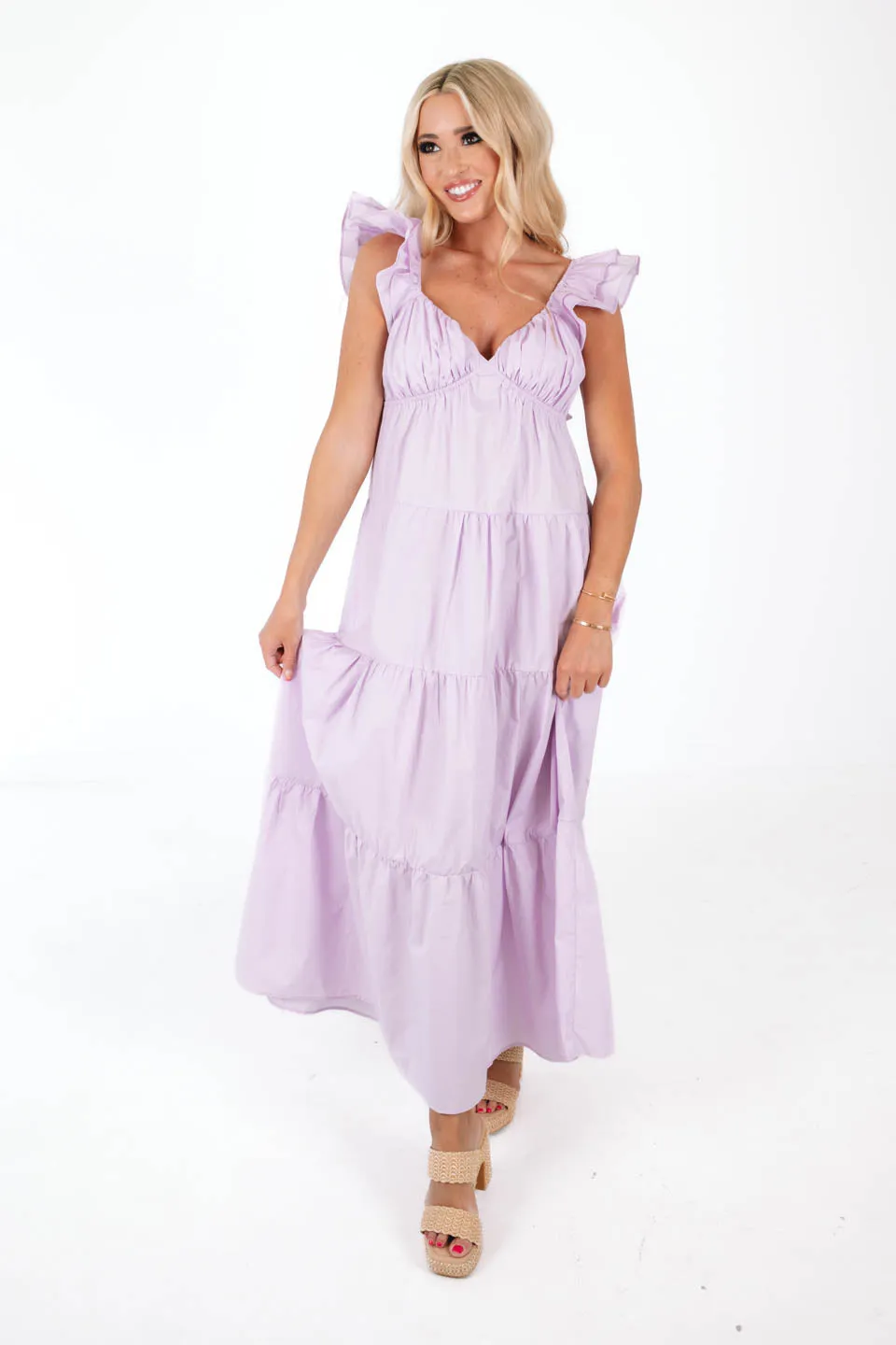 Growing Up Midi Dress - Lavender