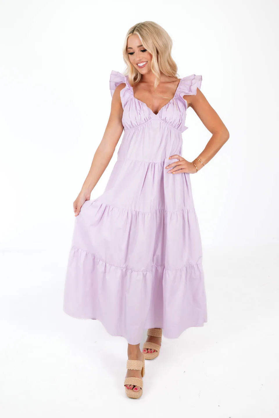 Growing Up Midi Dress - Lavender