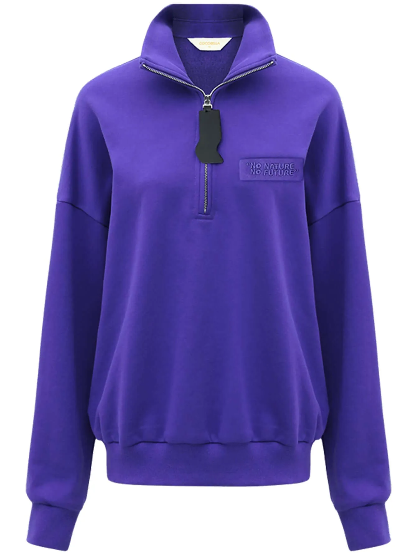 Half-Zip Drop Shoulder Purple Sweater