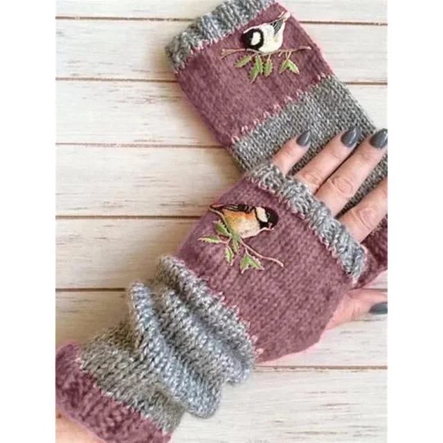 Hand knitted Bird Mittens by Style's Bug