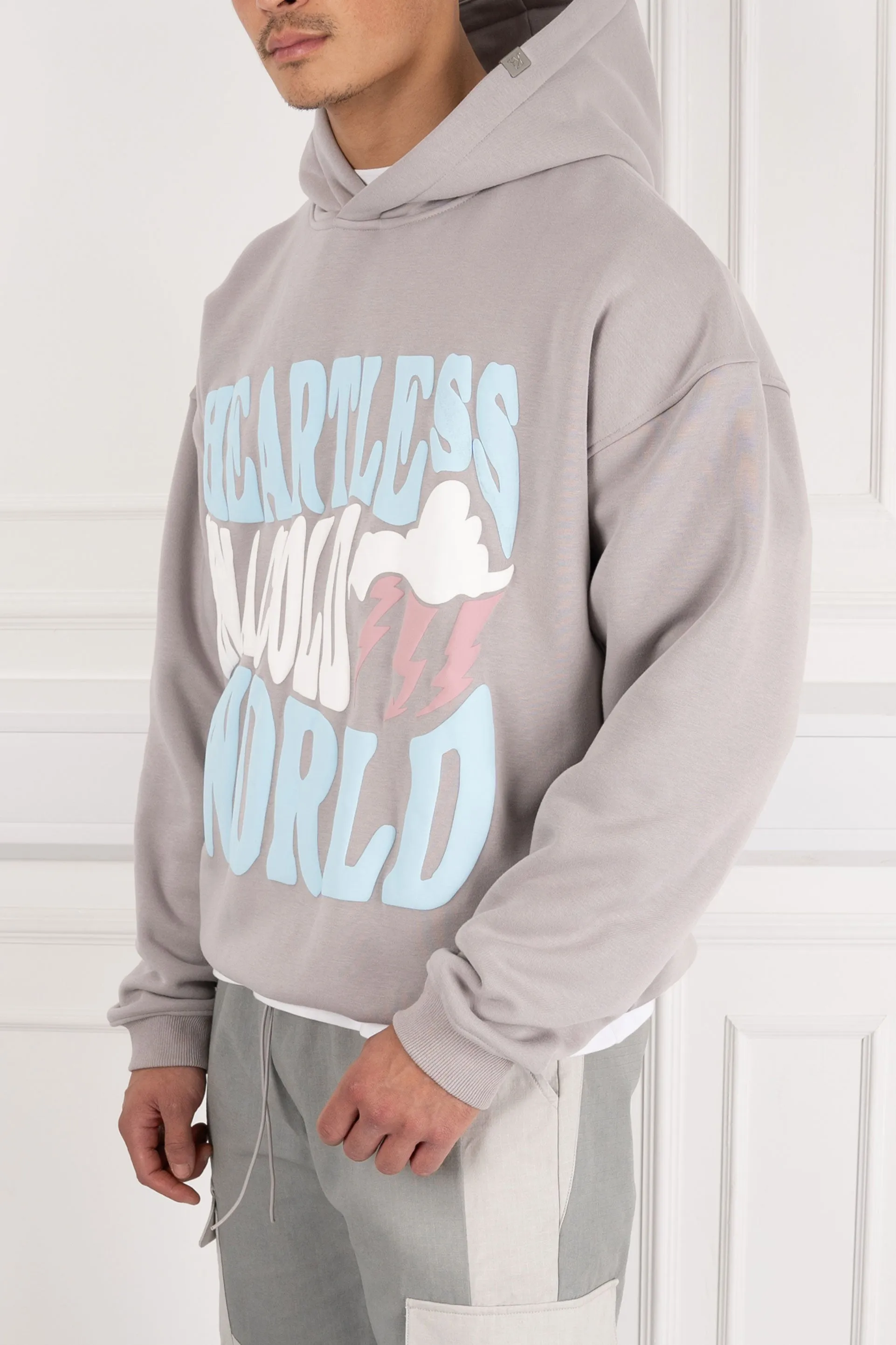 Heartless Puff Print Hoodie - Grey