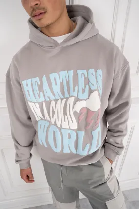 Heartless Puff Print Hoodie - Grey