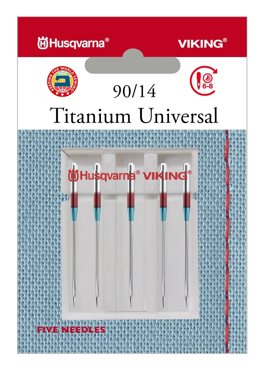 HUSQVARNA® VIKING® Universal Titanium Needles Size 90/14 5-pack