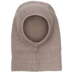 Huttelihut Brown Melange Balaclava Wool Knit Windstop