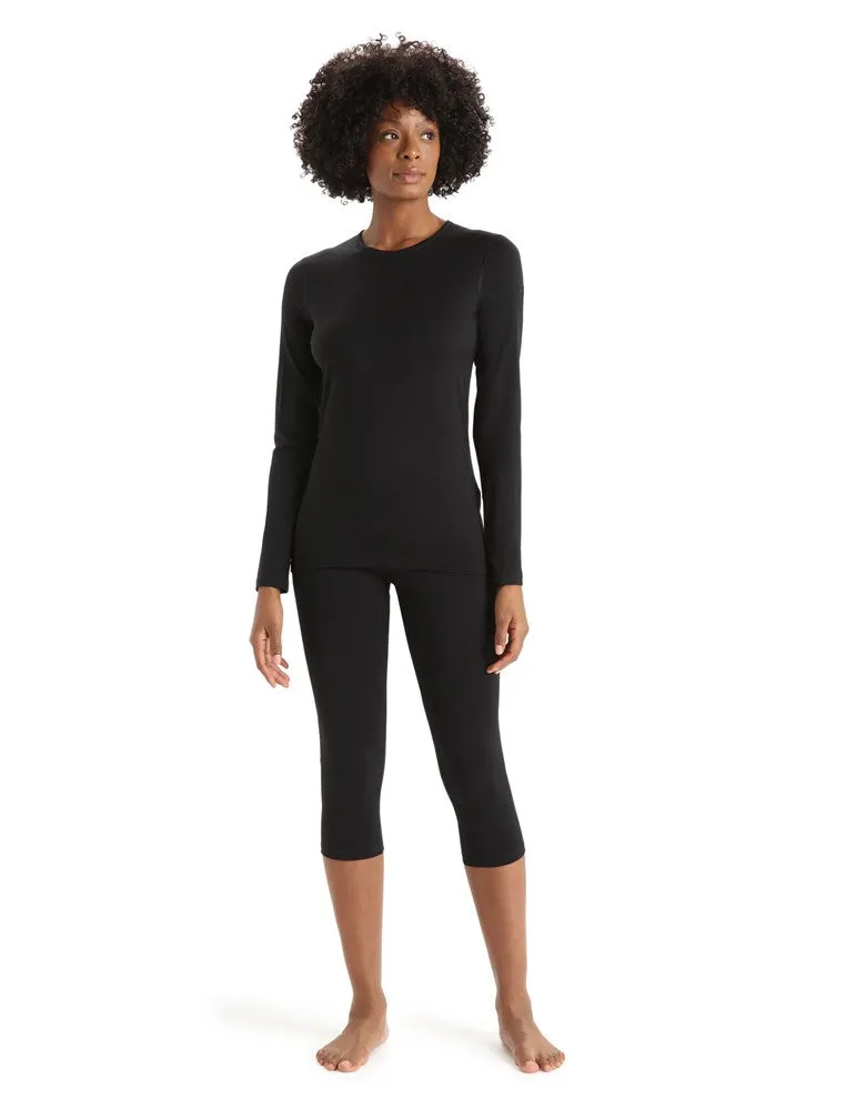 Icebreaker 200 Oasis Long Sleeve Women's Crew - Black