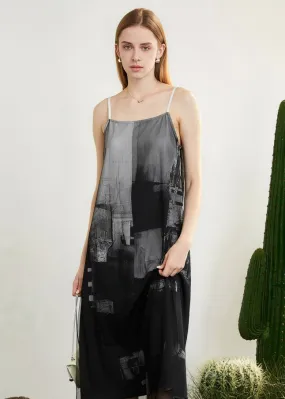 INK MESH SLIP DRESS