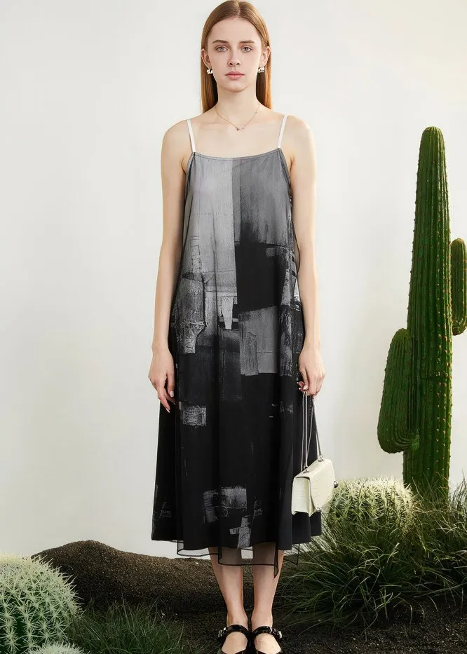 INK MESH SLIP DRESS