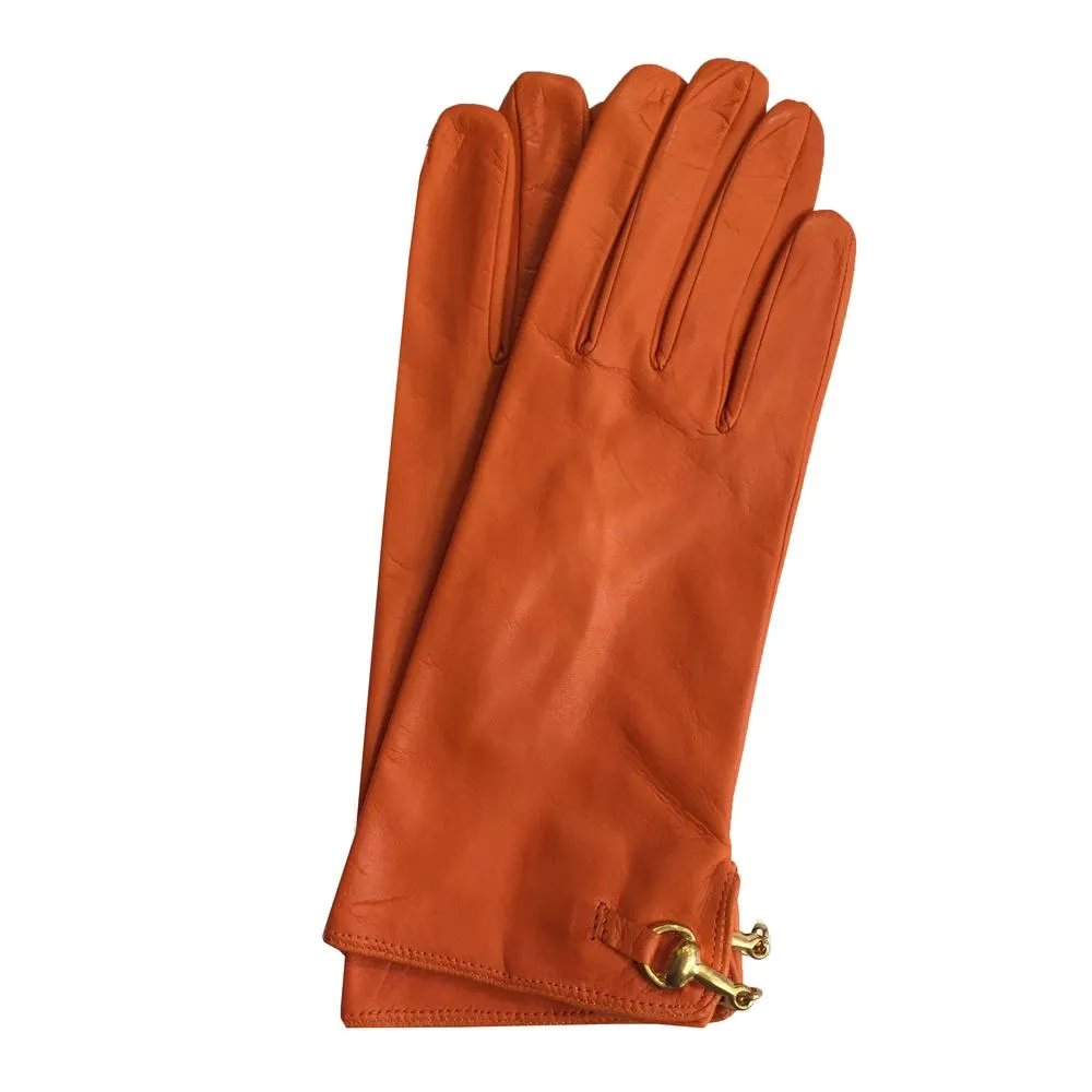 Isabella Back Clasp - Women's Back Clasp Horsebit Detailed Leather Gloves