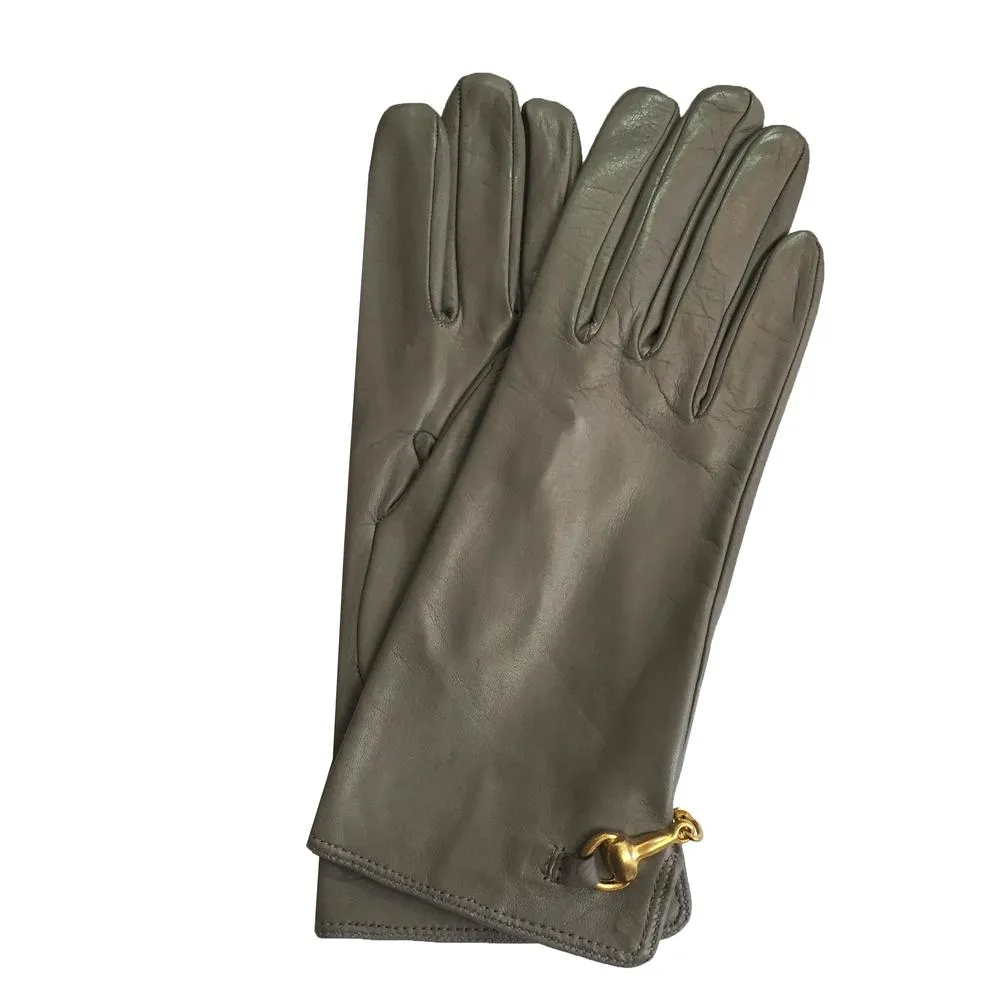 Isabella Back Clasp - Women's Back Clasp Horsebit Detailed Leather Gloves