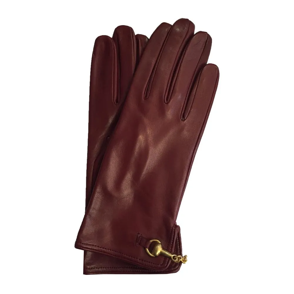 Isabella Back Clasp - Women's Back Clasp Horsebit Detailed Leather Gloves