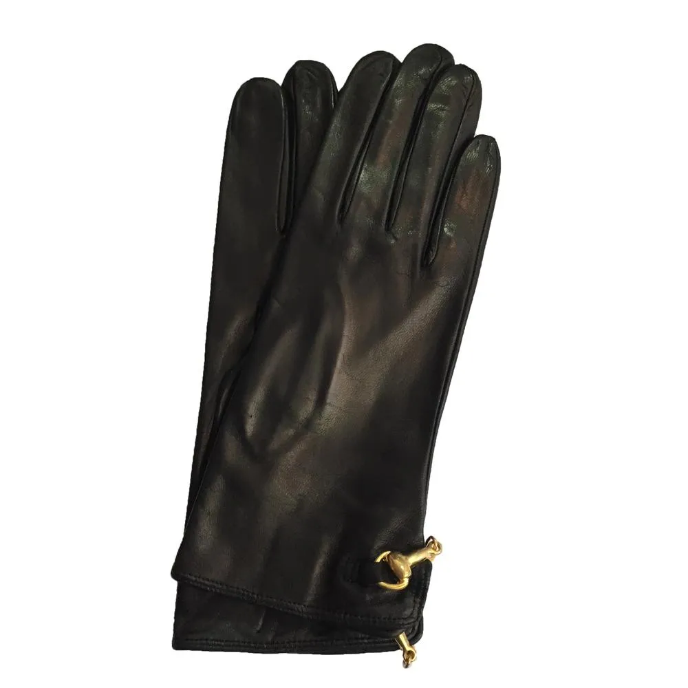 Isabella Back Clasp - Women's Back Clasp Horsebit Detailed Leather Gloves